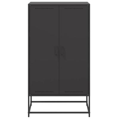 Hoge kast 68,5x38,5x123,5 cm staal zwart - thumbnail