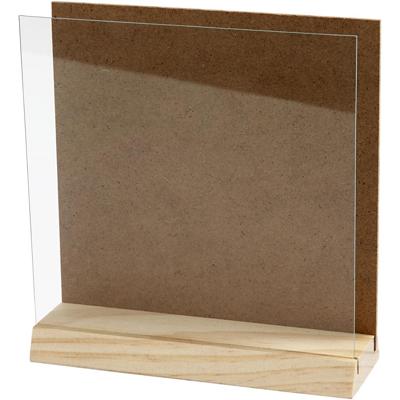 Creativ Company Houten 3d plaat met glas, 15x15cm