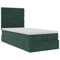 Ottoman bed met matrassen en LED's 140x200cm fluweel - thumbnail
