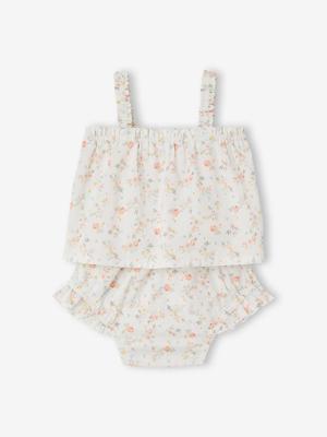 Babyset blouse en slip meisjes ecru Babyset blouse en slip meisjes ecru