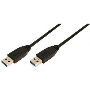LogiLink CU0040 USB-kabel USB 3.2 Gen1 USB-A stekker, USB-A stekker 3.00 m Zwart Afgeschermd (dubbel)