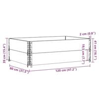 VidaXL Palletopzetranden 2 st 120x80 cm massief grenenhout grijs - thumbnail