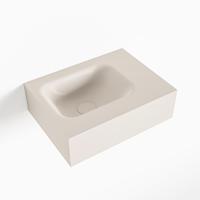 MONDIAZ LEX Linen vrijhangende solid surface wastafel 40cm. Positie wasbak links - thumbnail