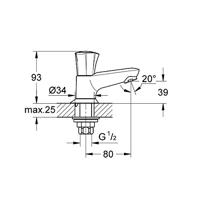 GROHE Costa L toiletkraan laag chroom 20404001 - thumbnail
