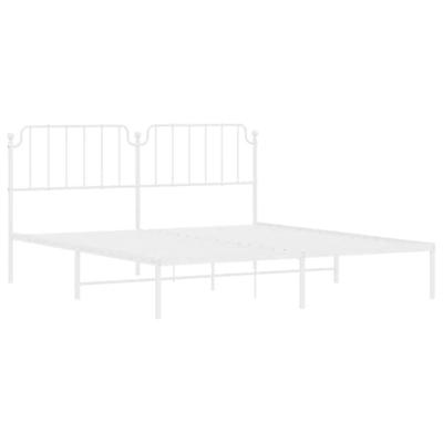 Bedframe met hoofdbord metaal wit 183x213 cm Bedframe met hoofdbord metaal wit 183x213 cm