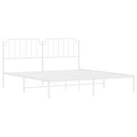 Bedframe met hoofdbord metaal wit 183x213 cm - thumbnail
