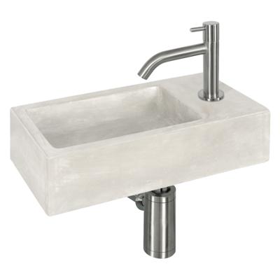 Fonteinset Differnz Ravo Beton 38.5x18.5x9 cm Licht Grijs Met Gebogen Kraan Mat Chroom Differnz Fonteinset Differnz Ravo Beton 38.5x18.5x9 cm Licht Grijs Met Gebogen Kraan Mat Chroom Differnz