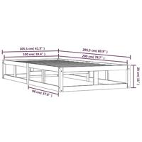 Bedframe massief hout 100x200 cm - thumbnail