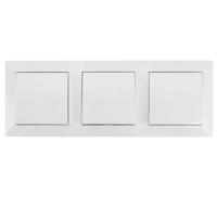 Wisselschakelaar - Aigi Cika - Inbouw - 3-voudig Enkel Schakelaar - Incl. Afdekraam - Wit - thumbnail