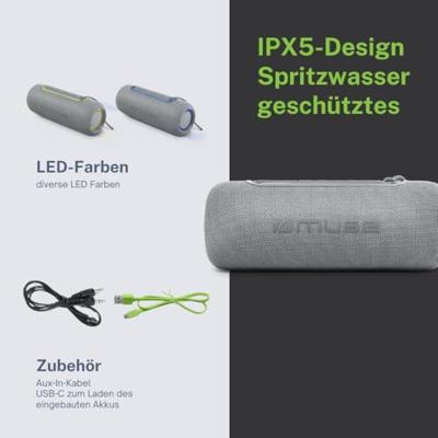 Muse Grijs Bluetooth luidspreker