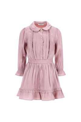 Le Chic winter jurk meisjes - roze - Swanta - silky, ruffle