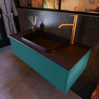 Badkamermeubelset Mondiaz Erin 100 cm met 1 Lade met RIDGE Wastafel Midden Urban met 1 kraangat Greeploos Mat Smag - thumbnail