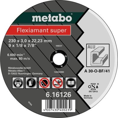 Metabo 616126000 Doorslijpschijf recht 230 mm 25 stuk(s) Aluminium, Non-ferrometaal, Koper, Messing, Brons Metabo 616126000 Doorslijpschijf recht 230 mm 25 stuk(s) Aluminium, Non-ferrometaal, Koper, Messing, Brons