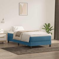 Boxspring zonder matras fluweel donkerblauw 100x220 cm - thumbnail