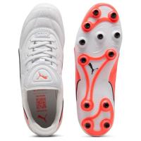 PUMA King Liga Gras / Kunstgras Voetbalschoenen (MG) Wit Oranje Zwart - thumbnail