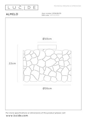 Lucide ALMELO - Plafonnière - Ø 25,5 cm - 1xE27 - Zwart