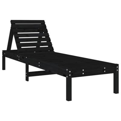Ligbedden 2 st 199,5x60x74 cm massief grenenhout zwart