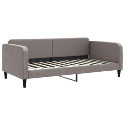 Slaapbank met onderschuifbed 100x200 cm stof taupe
