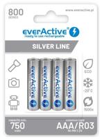 Oplaadbare batterijen everActive Ni-MH R03 AAA 800 mAh Silver Line - thumbnail