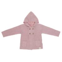 Lässig baby gebreide Hoodie GOTS Garden Explorer light pink 62-68 2-6 mnd - thumbnail