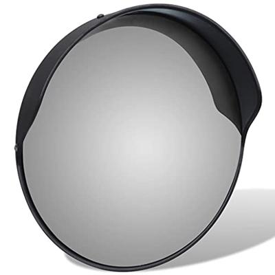 VidaXL Verkeersspiegel voor buiten 30 cm pc-kunststof zwart VidaXL Verkeersspiegel voor buiten 30 cm pc-kunststof zwart