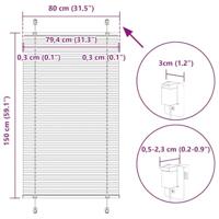 Pliss rolgordijn 80x150 cm stofbreedte 79,4 cm polyester - thumbnail