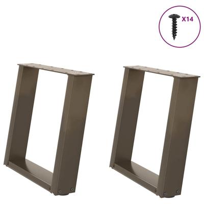 Salontafelpoten 2 st U-vormig 50x(42-43) cm staal naturel