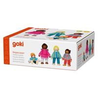 Goki flexibele poppen interculturele familie, 4st. - thumbnail
