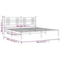 Bedframe met hoofdbord metaal zwart 200x200 cm - thumbnail