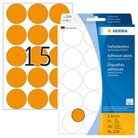 Etiket herma 2274 rond 32mm fluor oranje 360st - thumbnail