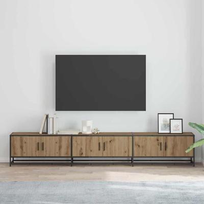 TV-kast artisanaal eikenkleurig 240 x 35 x 41 cm Bewerkt hout