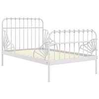VidaXL Bedframe verlengbaar metaal wit 80x130/200 cm - thumbnail
