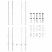 VidaXL Afrasteringspaal 5 pcs zilver 150 cm staal - thumbnail
