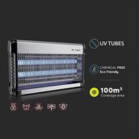 V-TAC VT-3230 Insectenvernietiger UV-lamp 30 W (Ø x h) 502 mm x 93.5 mm Aluminium, Zwart 1 stuk(s) - thumbnail