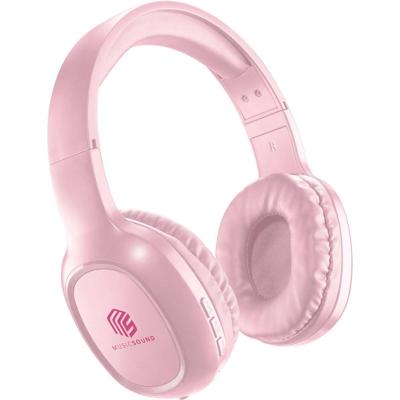 Music Sound | Hoofdband Bluetooth Basic | On-Ear Bluetooth-hoofdtelefoon met uittrekbare beugel - PlayTime 14h - kleur roze