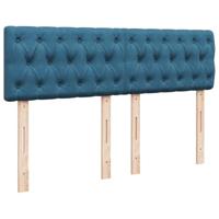 Boxspring met matras fluweel donkerblauw 140x200 cm - thumbnail