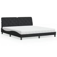 Bed met matras fluweel zwart 180x200 cm - thumbnail