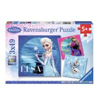 Ravensburger disney frozen puzzel: elsa, anna & olaf, 3x49st. - thumbnail