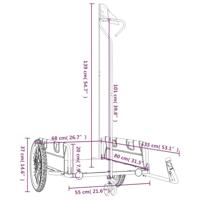Fietstrailer oxford stof en ijzer oranje en zwart - thumbnail