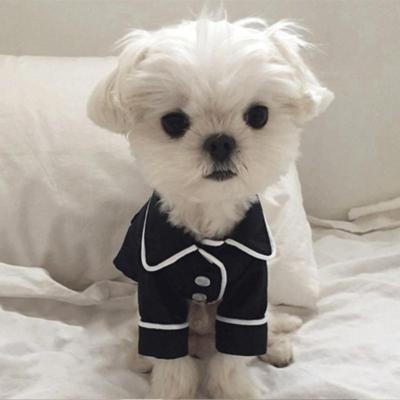 Hond kleren huisdier pyjama hond simulatie zijde pyjama maat: S (zwart)