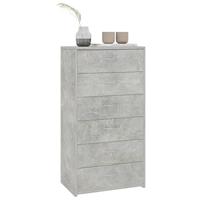 Dressoir met 6 lades 50x34x96 cm spaanplaat betongrijs - thumbnail