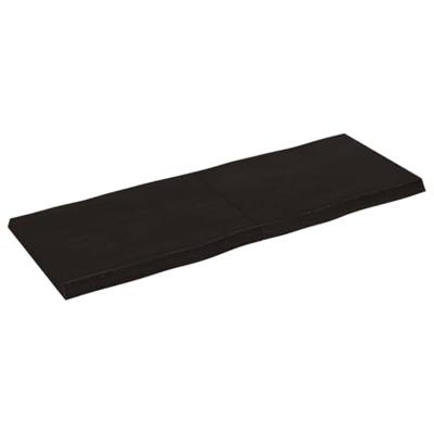 Tafelblad natuurlijke rand 160x60x(2-6)cm eikenhout donkerbruin