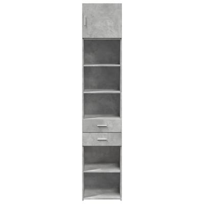 Opbergkast smal 45x42,5x225 cm bewerkt hout betongrijs - thumbnail