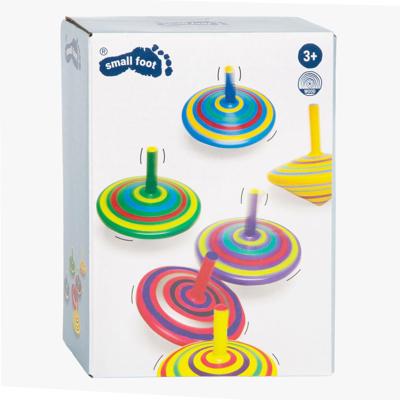 Small Foot houten tol met strepen, 6st. Small Foot houten tol met strepen, 6st.