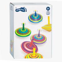 Small Foot houten tol met strepen, 6st. - thumbnail