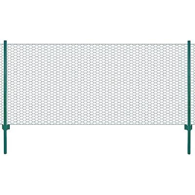 VidaXL Draadgaashek met palen 25x0,75 m staal groen