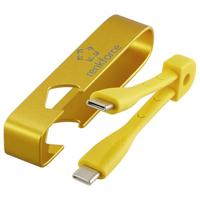 Renkforce USB-kabel USB 2.0 USB-C stekker 0.15 m Geel Sleutelhanger, Flesopener RF-6721082 - thumbnail