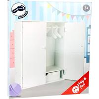 Poppen garderobe kast - wit - thumbnail