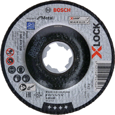 Bosch Accessories 2608619256 2608619256 Doorslijpschijf gebogen 115 mm 1 stuk(s) Metaal