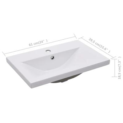 VidaXL Inbouwwastafel 61x39,5x18,5 cm keramiek wit